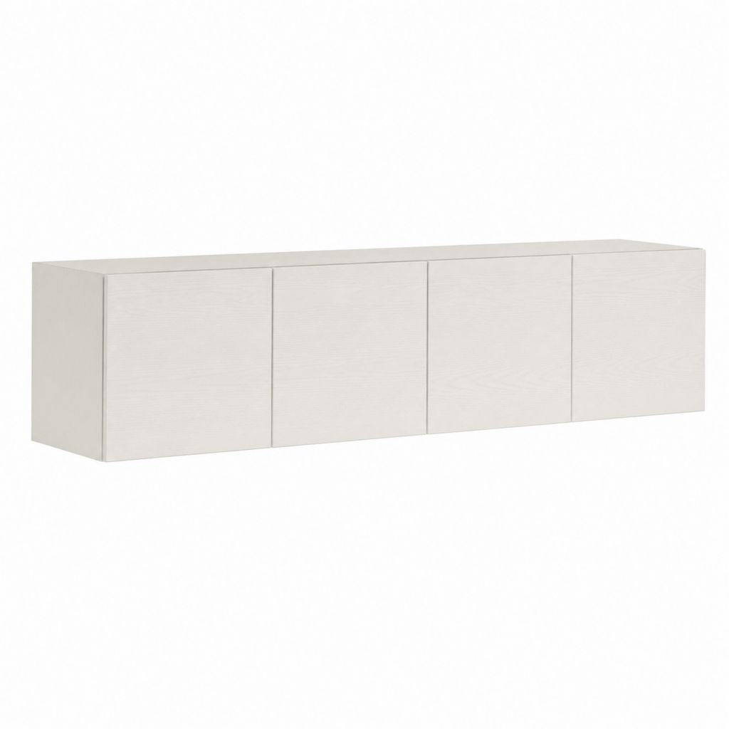 TV Lowboard Weiß aus melaminharzbeschichteten Holzwerkstoffplatten rechteckig mit 4 Türen 180 x 40 x 50 cm