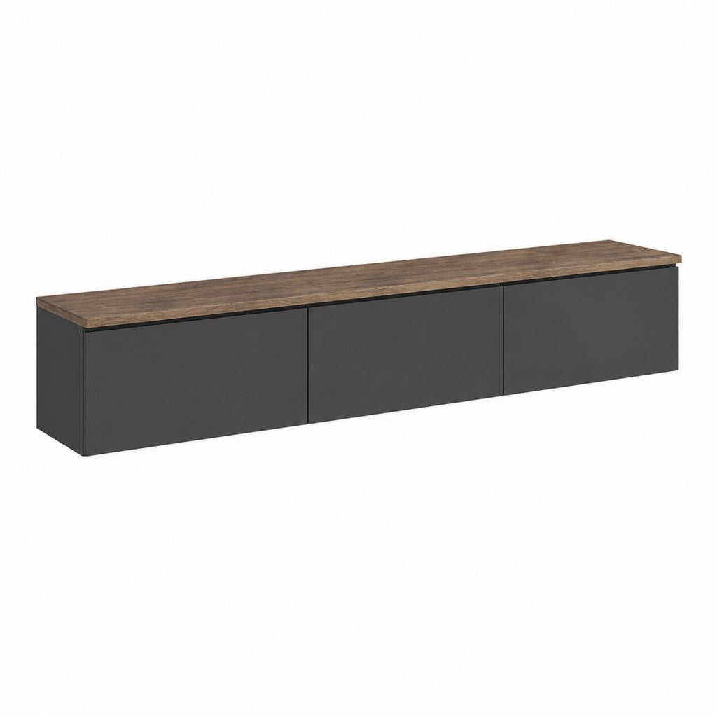 TV Lowboard Anthrazit Eiche-Optik Holzwerkstoff rechteckig 180 x 40 x 40 cm