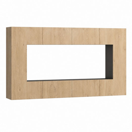 TV-Wandmöbel Eichefarben aus Spanplatte rechteckig mit TV-Nische 240 x 35 x 160 cm