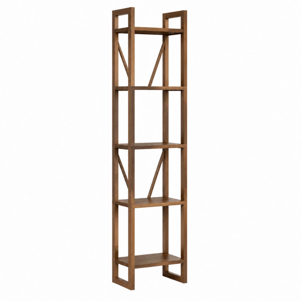 Bücherregal 5 Ebenen Walnuss massives Akazienholz rechteckig 60 x 30 x 180 cm