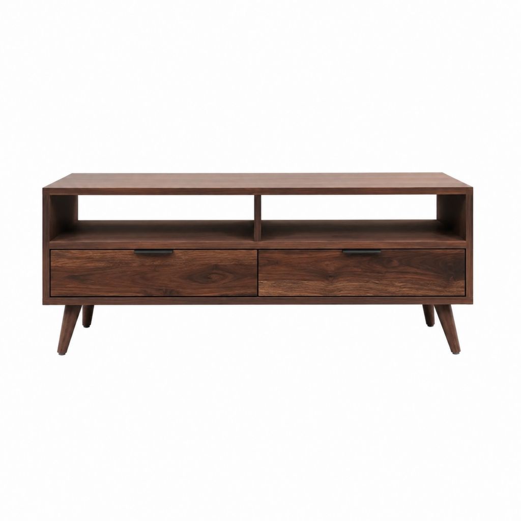 TV Lowboard Nussbraun MDF mit Walnussfurnier rechteckig 150 x 40 x 60 cm
