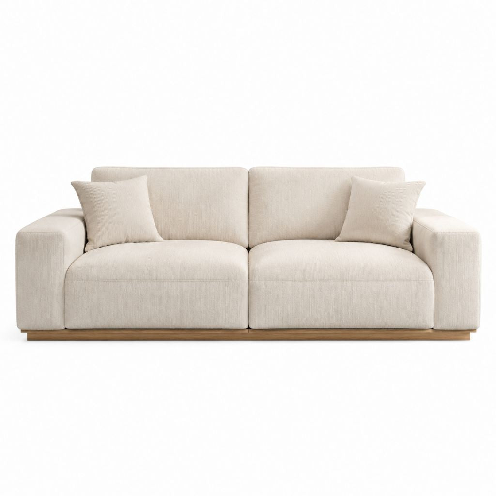 2-Sitzer Sofa Beige Polyester Rechteckig 210 x 96 x 82 cm