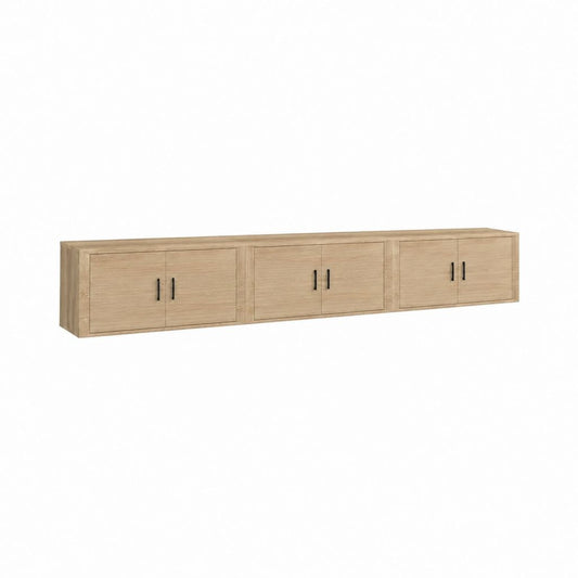 TV Lowboard Eichenoptik MDF rechteckig mit 6 Türen 240 x 35 x 40 cm