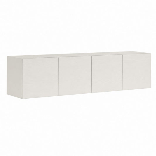 TV Lowboard Weiß aus melaminharzbeschichteten Holzwerkstoffplatten rechteckig mit 4 Türen 180 x 40 x 50 cm