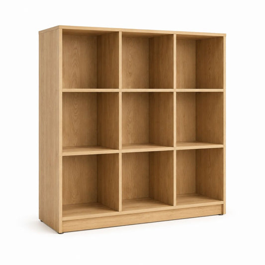 Bücherregal Eiche hell Holzwerkstoff rechteckig 120 x 35 x 120 cm mit 9 Fächern